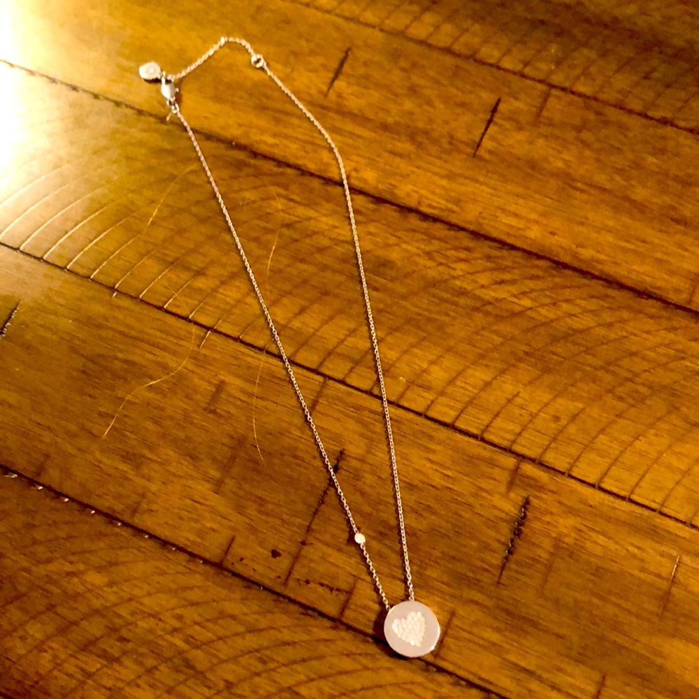 Michael Kors 18 in adjustable heart necklace with crystals.